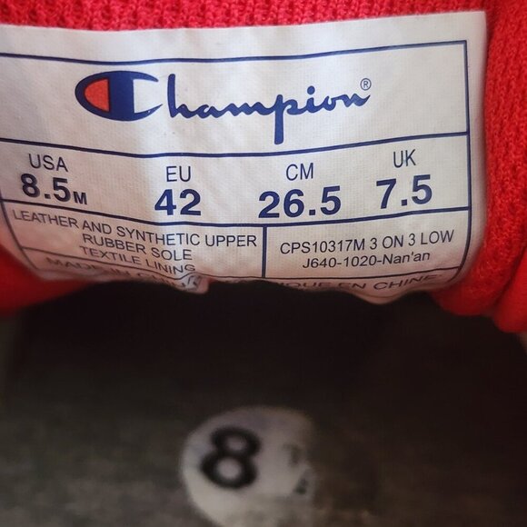 Champion 3 on 3 Low Top Red Basketball Shoes Mens Size 8.5 | CPS10317M main image 9